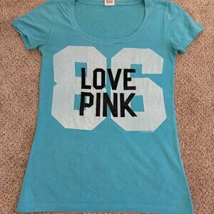 Light Blue ''Love Pink'' Tee-Shirt with 86 in background